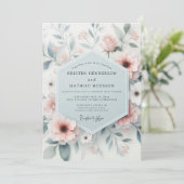 Blush Gossamer Bloom Wedding Kaart (Staand voorkant)
