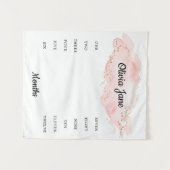 Blush Goud Baby Mijlpaal Foto Dekbed Tapijt Wandkleed (Voorkant (horizontaal))