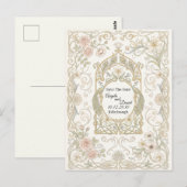 Blush Goud Barok Save the Date Briefkaart (Voorkant / Achterkant)