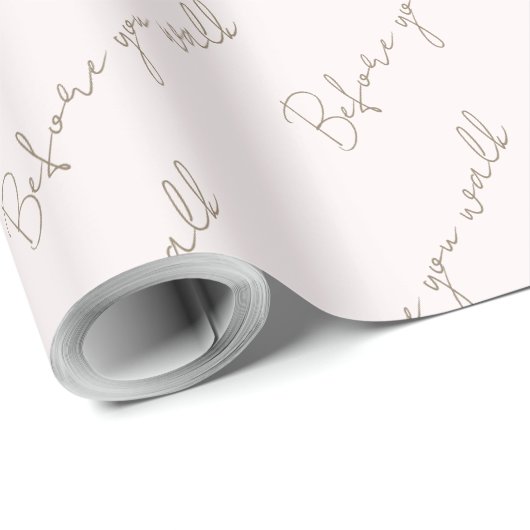 Blush & Goud Before you Walk Trouwdag Cadeaupapier (Rol Hoek)