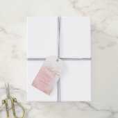 Blush goud elegante kalligrafie bruiloft dank u cadeaulabel (Met Touw)