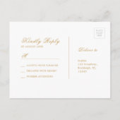 Blush goud elegante kalligrafie bruiloft RSVP Uitnodiging Briefkaart (Achterkant)