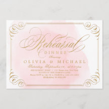 Blush goud elegante kalligrafie repetitie diner
