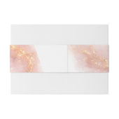 Blush Goud Glans Romantische Trouw Monogram Uitnodigingen Wikkel (Achterkant Voorbeeld)