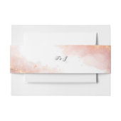 Blush Goud Glans Romantische Trouw Monogram Uitnodigingen Wikkel (Voorkant Voorbeeld)