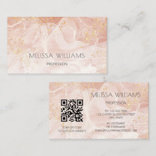 Blush Goud Glitter Visitekaartje