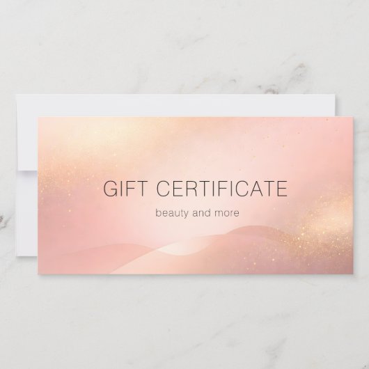 Blush Goud Glow Gradiënt QR Code Cadeaubon (Voorkant)