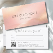 Blush Goud Glow Gradiënt QR Code Cadeaubon
