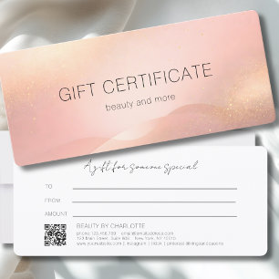 Blush Goud Glow Gradiënt QR Code Cadeaubon