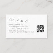 Blush Goud Glow Gradiënt Salon QR Code Visitekaartje (Achterkant)