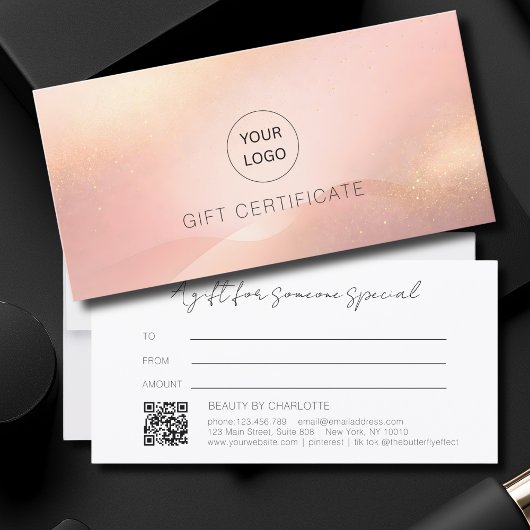 Blush Goud Glow Logo QR Code Cadeaubon
