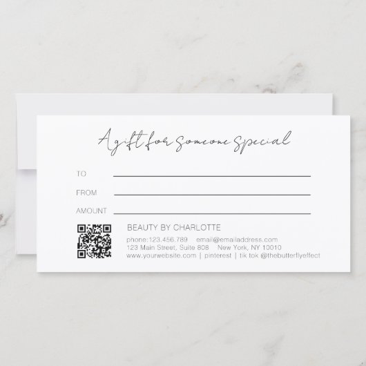 Blush Goud Glow Logo QR Code Cadeaubon (Achterkant)