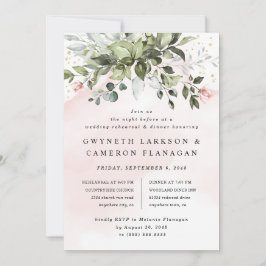 Blush Goud Groen Stoffig Blauw Repetitie Diner Kaart