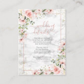 Blush Goud Groen Stoffig Roze Bloemen Details Informatiekaartje (Voorkant)