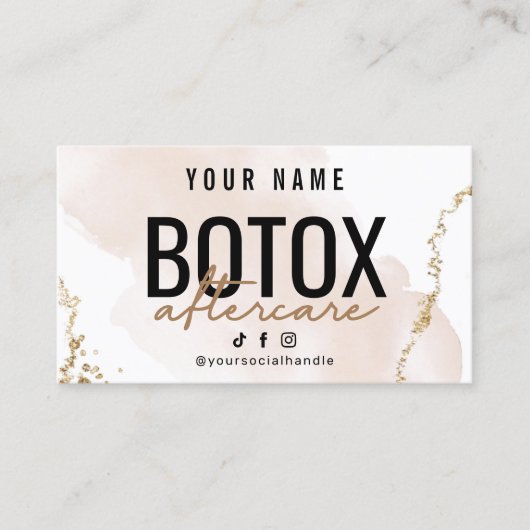 Blush Goud Moderne Botox Nazorggids Visitekaartje (Voorkant)