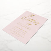 Blush & Goud Moderne Bruiloft Gouden Folie Uitnodiging (Gedraaid)