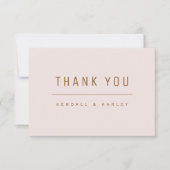 Blush & Goud Moderne Chique Typografie Eenvoudig Bedankkaart (Voorkant)