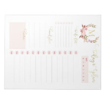 Blush & Goud Monogram Dagelijkse Planner Takenlijs
