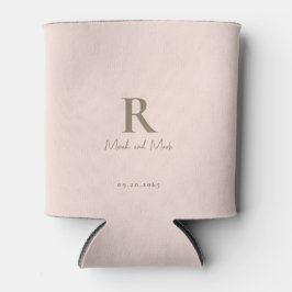 Blush Goud Monogram en Paar Namen Bruiloft Blikjeskoeler
