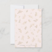 Blush goud verguld botanische elegante bruiloft RS RSVP Kaartje (Achterkant)