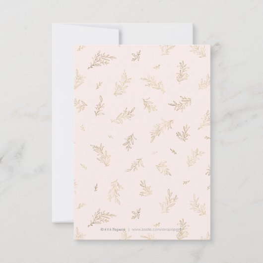 Blush goud verguld botanische elegante bruiloft RS RSVP Kaartje (Achterkant)