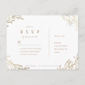 Blush goud verguld botanische elegante bruiloft RS Uitnodiging Briefkaart (Achterkant)