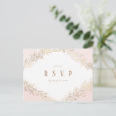 Blush goud verguld botanische elegante bruiloft RS Uitnodiging Briefkaart (Staand voorkant)