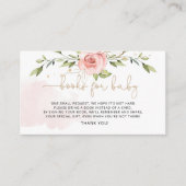Blush goudbloemen boeken voor baby ticket informatiekaartje (Voorkant)