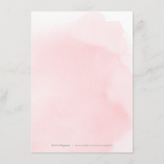 Blush goudelegant calligrafie bruiloft details informatiekaartje (Achterkant)