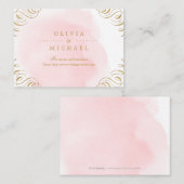 Blush goudelegant kalligrafie bruiloft invoegen informatiekaartje (Voorkant / Achterkant)