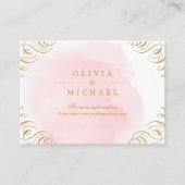 Blush goudelegant kalligrafie bruiloft invoegen informatiekaartje (Voorkant)