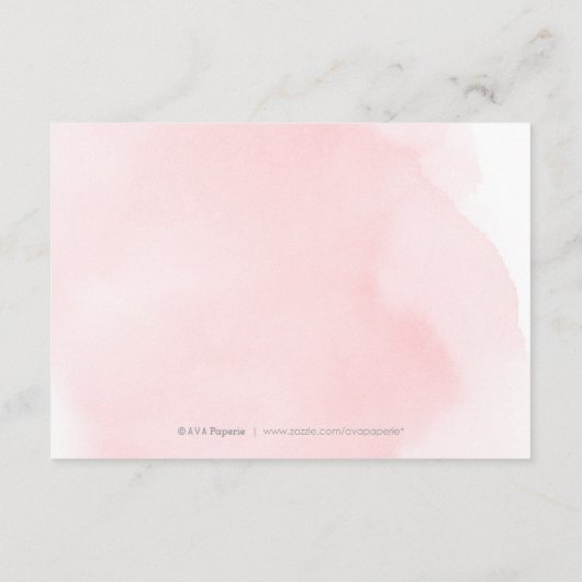 Blush goudelegant kalligrafie bruiloft invoegen informatiekaartje (Achterkant)