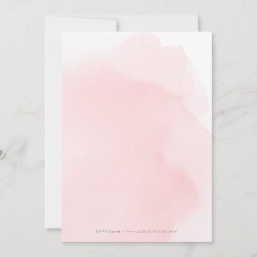 Blush goudelige kalligrafie vintage bruiloft kaart (Achterkant)