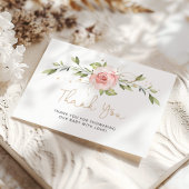 Blush gouden baby shower bedankt kaart
