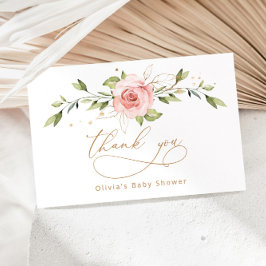 Blush gouden baby shower bedankt kaart