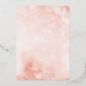 Blush Gouden Bloemen Vlinder Quinceanera Folie Uitnodiging (Achterkant)