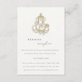 Blush Gouden Bloemige Ganesh Indische Trouwrecepti Informatiekaartje (Voorkant)