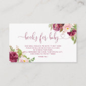 Blush gouden bordeaux bloemenboeken voor baby tick informatiekaartje (Voorkant)