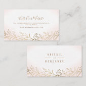 Blush gouden botanische bruiloft website Invoegen Plaatskaartje (Voorkant / Achterkant)