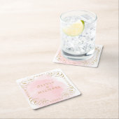 Blush gouden elegant bloeiende stellen kartonnen onderzetters (Insitu)