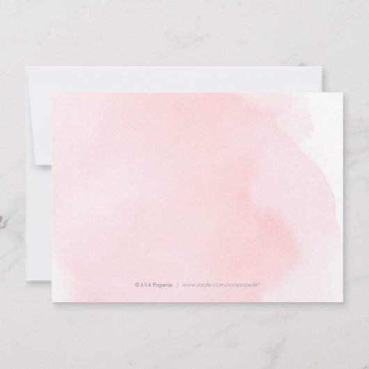 Blush gouden elegante calligrafie receptie kaart (Achterkant)