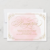Blush gouden elegante calligrafie receptie kaart (Voorkant)