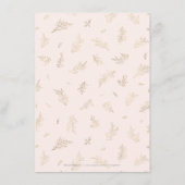 Blush gouden gelaagde botanische trouwdetails informatiekaartje (Achterkant)