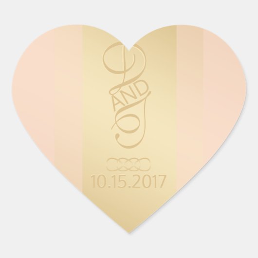 Blush gouden hart Stickers (Voorkant)