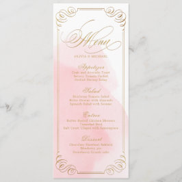 Blush gouden kalligrafie vintage bruiloft menu