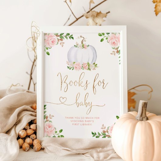 Blush gouden pompoenen voor baby poster