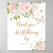 Blush gouden vlinder Hartelijk dank voor uw vlotte Poster (Voorkant)