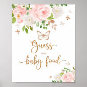 Blush gouden vlinder raden baby eten poster (Voorkant)