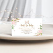 Blush gouden vlinderboeken voor baby-kaartenruimte informatiekaartje