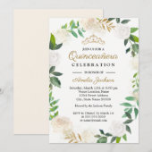 Blush gouden Waterverf krans Quinceanera 15e Kaart (Voorkant / Achterkant)